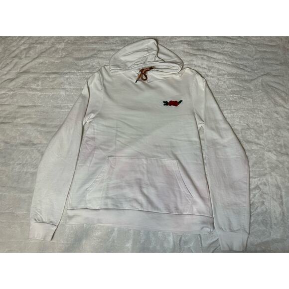 On Fire White Hoodie Pullover Jacket Women Size M USED - Picture 5 of 8
